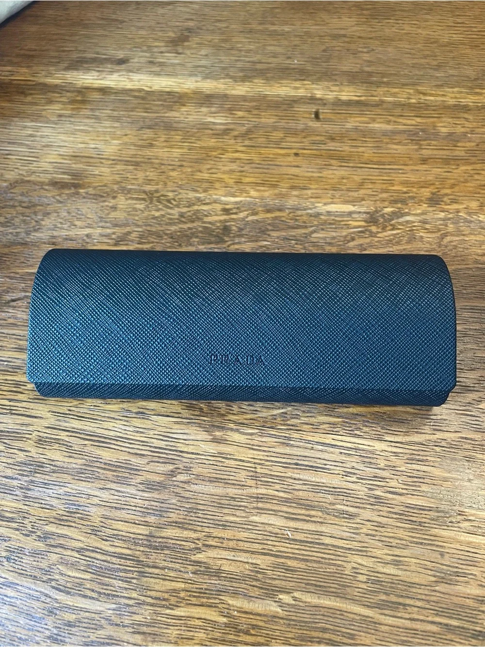 PRADA Black Saffiano Textured Leather Hard Sunglasses Glasses Case UNISEX ?